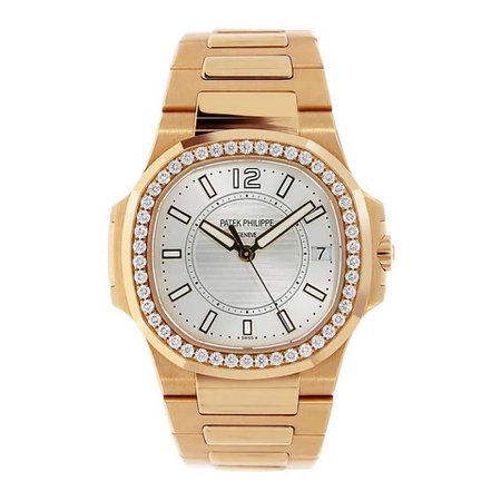 Patek Philippe Nautilus Ladies Rose Gold Watch Diamond Bezel 7010/1R-001 (New) For Sale at 1stdibs
