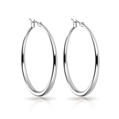 Silver 40mm Hoop Earrings by Philip Jones Jewellery