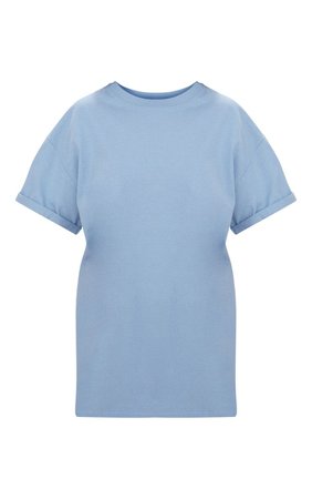 Dusky Blue Oversized Boyfriend T Shirt | Tops | PrettyLittleThing