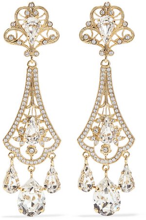 Dolce & Gabbana | Goldfarbene Ohrclips mit Kristallen | NET-A-PORTER.COM