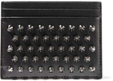Kios Spiked Leather Cardholder - Black