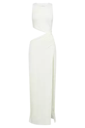 Vienna Slinky Maxi Dress - White - MESHKI
