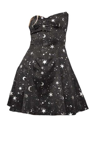 Black Moon/Star Print Dress png