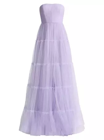 Shop Zac Posen Strapless Tulle Gown | Saks Fifth Avenue