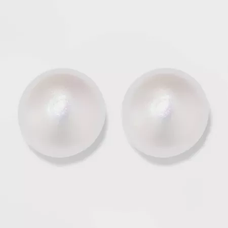 Sterling Silver Freshwater Pearl Stud Fine Jewelry Earrings - A New Day™ Silver/White : Target