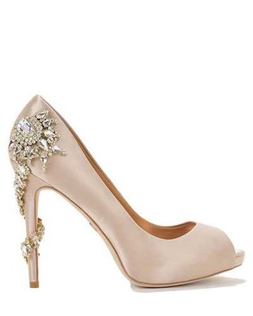 Royal Satin Embellished Pump Evening Shoe