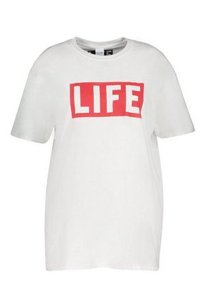 Plus Life Slogan T-Shirt | Boohoo
