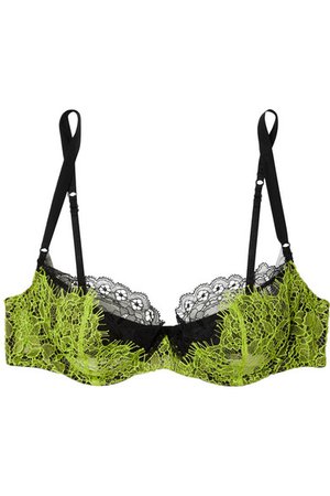 Kiki de Montparnasse | Poison two-tone lace underwired bra | NET-A-PORTER.COM