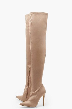 Stiletto Pointed Toe Over The Knee Boots | Boohoo