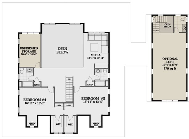 Modern Farmhouse Plan: 4,357 Square Feet, 5 Bedrooms, 5 Bathrooms - 6849-00064