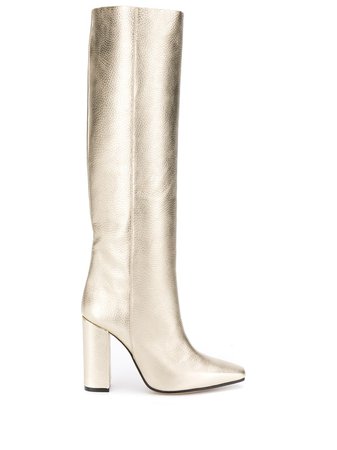 Gold Paris Texas Metallic Knee-Length Boots | Farfetch.com
