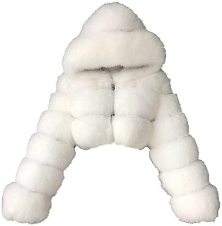 Amazon.com: Short Faux Fur Coat for Women Open Front Crop Hooded Shaggy Warm Elegant Long Sleeve Winter Furry Jacket : Clothing, Shoes & Jewelry