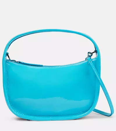 Venice Patent Leather Shoulder Bag in Blue - Staud | Mytheresa