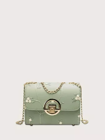 Floral Embroidery Flap Crossbody Bag | SHEIN USA