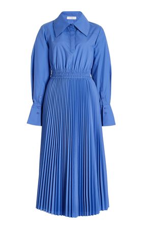 Elda Pleated Poplin Midi Dress By Jonathan Simkhai | Moda Operandi