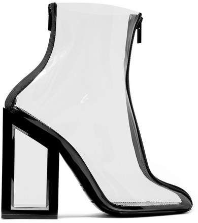 Void Two-tone Pvc Ankle Boots - Black