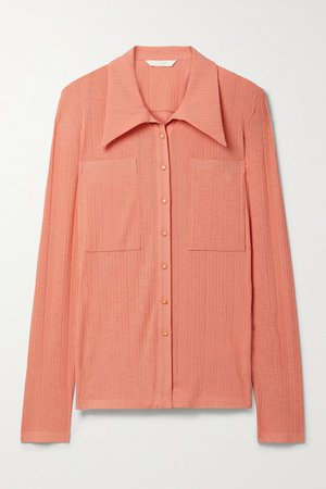 Ribbed Jersey Shirt - Peach