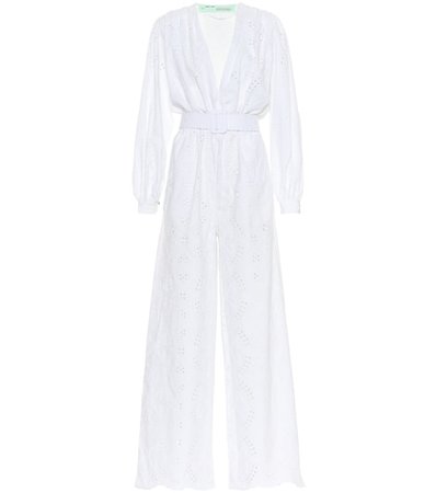 Embroidered cotton jumpsuit