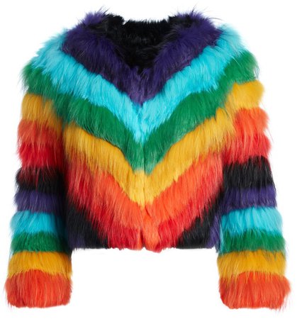 Fawn Rainbow Fur Jacket