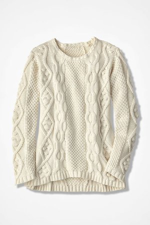 Popcorn Cable Sweater - Coldwater Creek