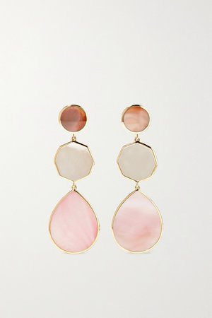 Gold Polished Rock Candy 18-karat green gold, mother-of-pearl and shell earrings | Ippolita | NET-A-PORTER