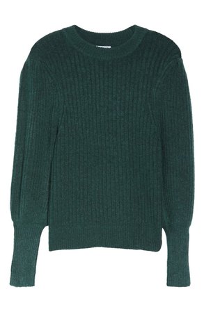 Leith Ribbed Puff Shoulder Sweater (Plus Size) | Nordstrom