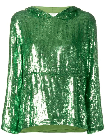 P.a.r.o.s.h. Sequin Hoodie In Green