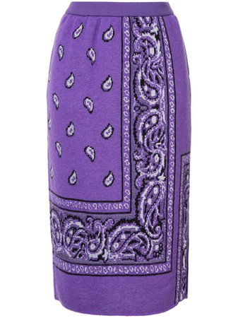 Coohem Bandana Jacquard Skirt 10194039 Purple | Farfetch