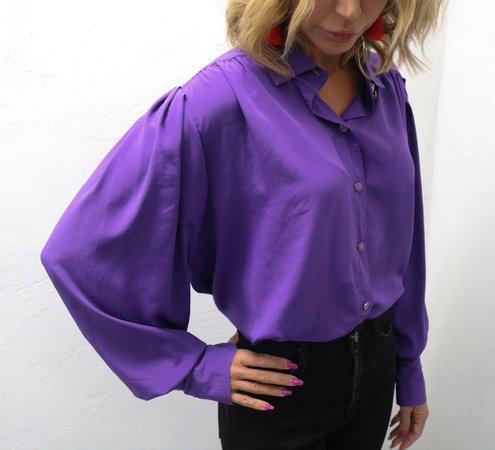 Vintage 70's Purple Blouse