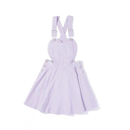 pastel purple heart overall dress