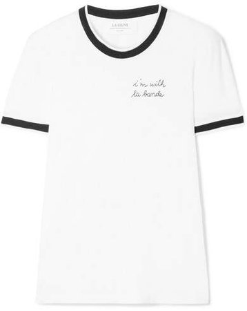 La Ligne - Embroidered Cotton-jersey T-shirt - White