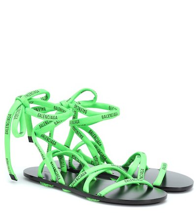 Neon lace-up sandals