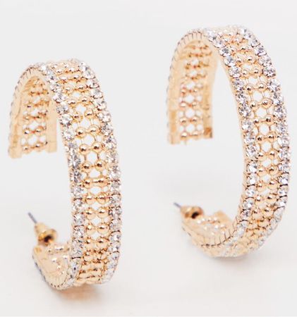 gold rhinestone earrings PLT