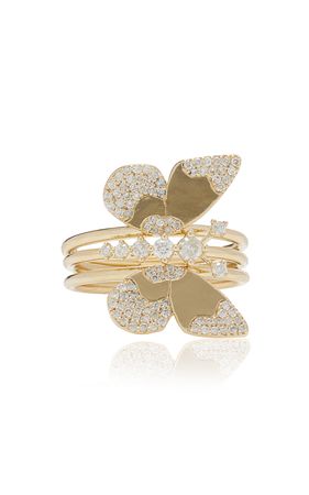 Enchanted Large Diamond Butterfly Ring Set By Adina Reyter | Moda Operandi