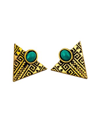 Triangle Shape Turquoise Stud Earrings