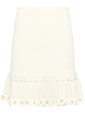 Prada Crochet Knitted Skirt - Farfetch