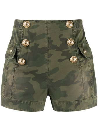 Balmain Camouflage High-Waisted Shorts