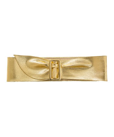 Tossa Metallic Gold Wide Buckle Elastic Waist Belt | Zulily