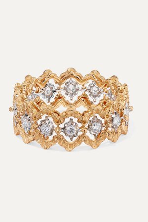 Buccellati | Rombi 18-karat yellow and white gold diamond ring | NET-A-PORTER.COM
