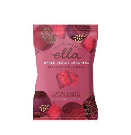 Σνακ Κράκερ Deliciously Ella Baked Veggie Crackers Beetroot and Multiseed 100g | Obliq.gr