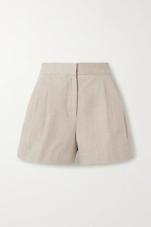 Beige Pleated linen shorts | MICHAEL Michael Kors | NET-A-PORTER
