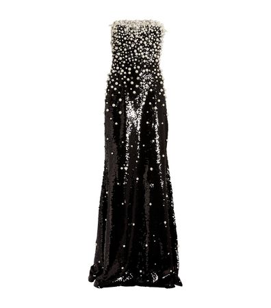 Carolina Herrera Embellished Strapless Gown | Harrods AU