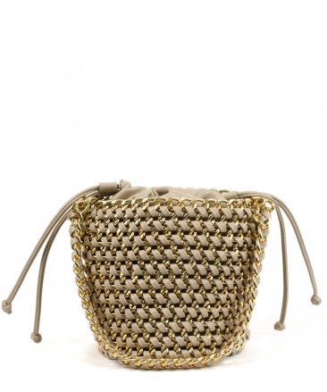Fashionville.com - Handbags - Street Level Cream Chain Bucket Handbag