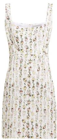 Jezebel Floral Print Cotton Mini Dress - Womens - Ivory Multi