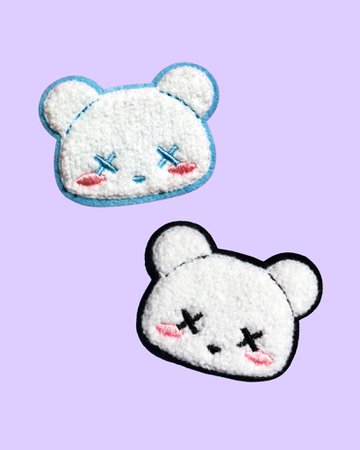 Kawaii Pastel Goth Deaddy Bear Sew-On Chenille Patch - 2 Colors Black – Magic Circle