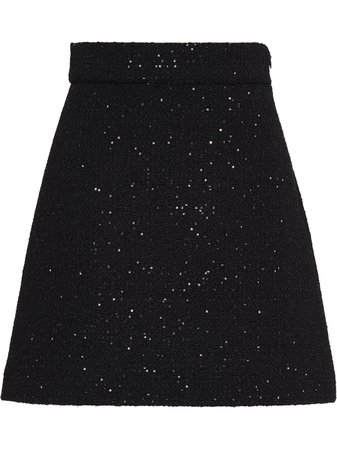 Miu Miu Sequin Tweed Mini Skirt - Farfetch