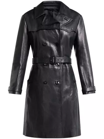 TOM FORD Belted Leather Coat - Farfetch