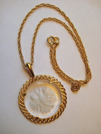 Vintage Crown Trifari Scorpio Pendant Necklace