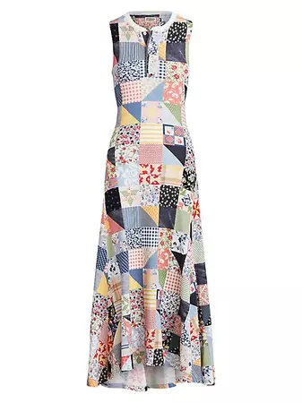 Shop Polo Ralph Lauren Patchwork Rib-Knit Maxi Dress | Saks Fifth Avenue