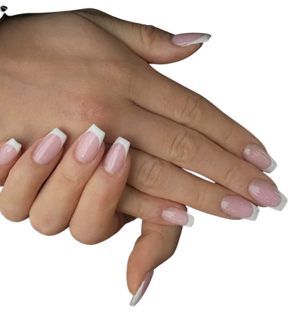 Curved French Tip Nails